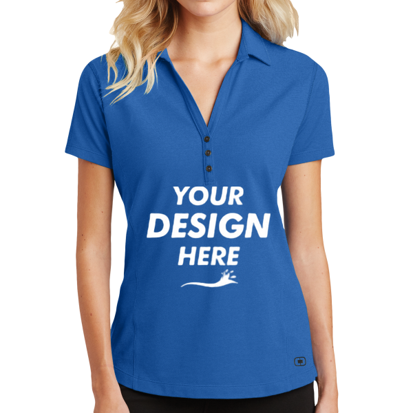 OGIO Women's Onyx Polo, Electric Blue, Front view, Mockup