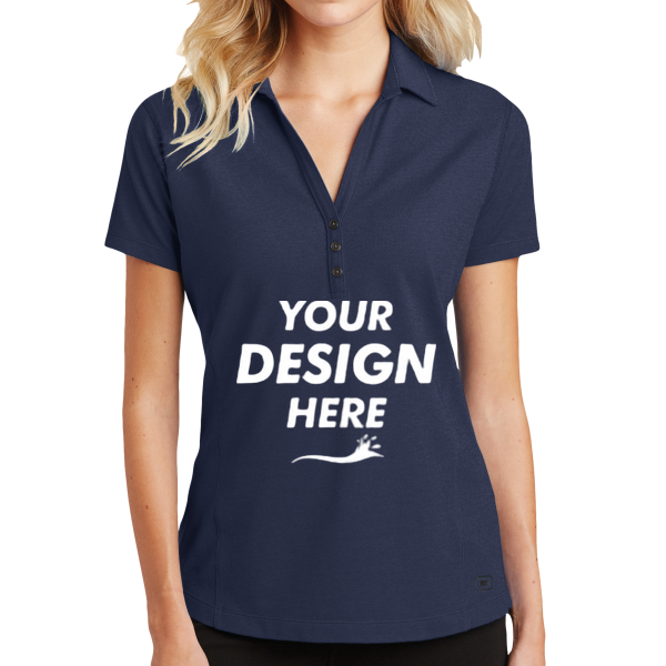 OGIO Women's Onyx Polo, Navy, Front view, Mockup