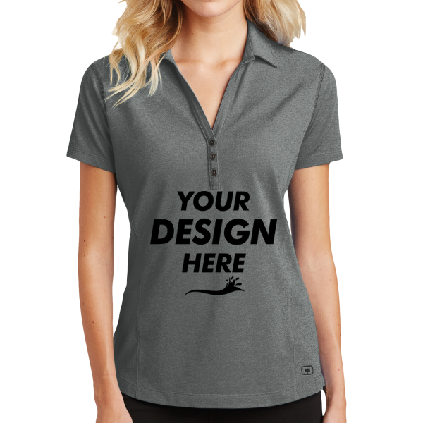 OGIO Women's Onyx Polo, Petrol Grey, Front view, Mockup