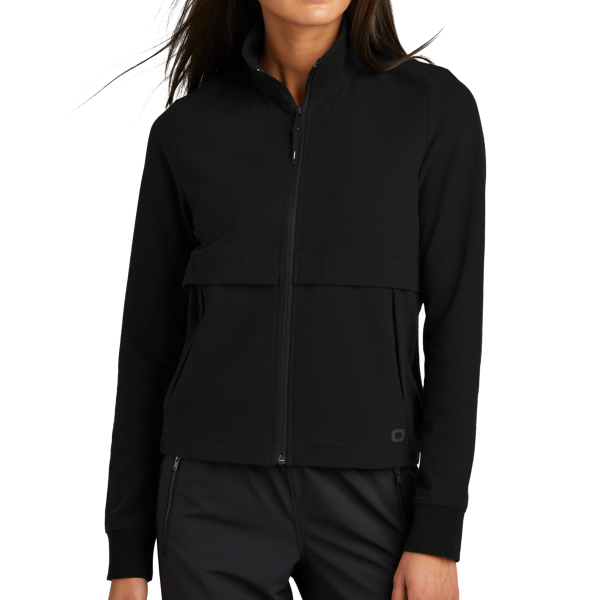 OGIO Women's Outstretch Full Zip, Blacktop, Front view