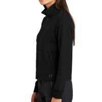 OGIO Women's Outstretch Full Zip, Blacktop, Left Sleeve view