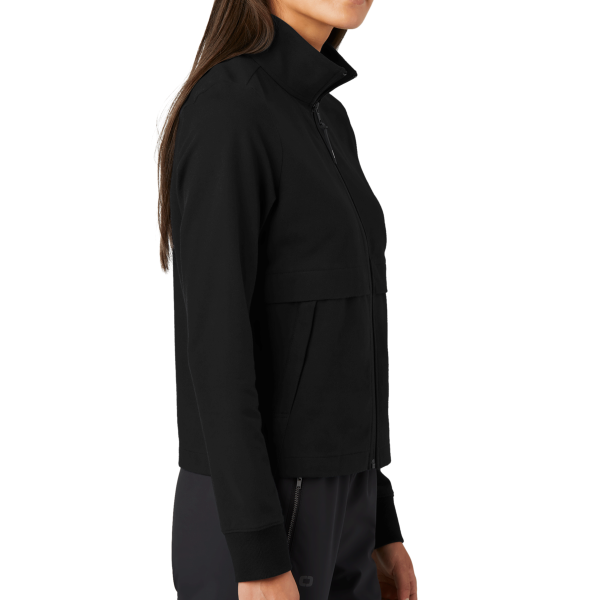 OGIO Women's Outstretch Full Zip, Blacktop, Right Sleeve view
