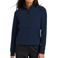 OGIO Women's Outstretch Full Zip, River Blue Navy, Front view