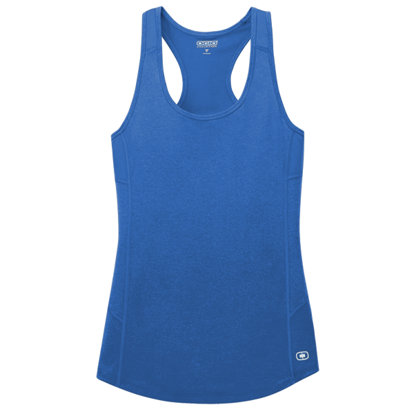 OGIO Women's Racerback Pulse Tank, Electric Blue, Front view