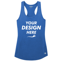 OGIO Women's Racerback Pulse Tank, Electric Blue, Front view, Mockup