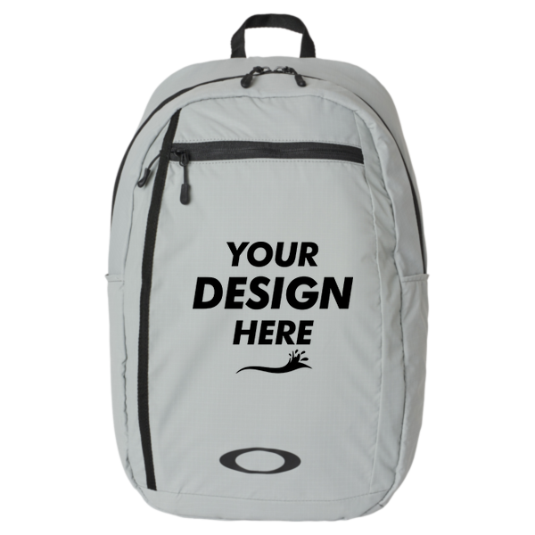 Oakley 22L Sport Backpack, Stone Grey, Front view, Mockup