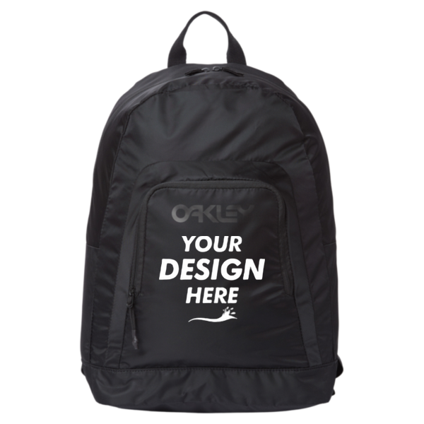 Oakley 23L Nylon Backpack, Blackout, Front view, Mockup