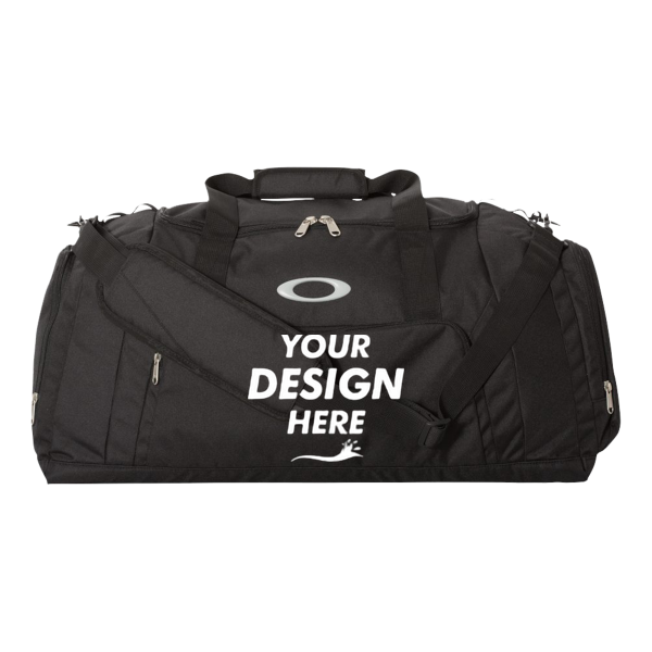 Oakley 55L Gym to Street Duffel Bag, Blackout, Front view, Mockup