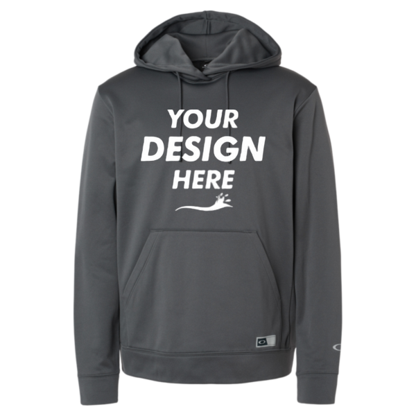 Oakley Men's Team Issue Hydrolix Hooded Sweatshirt, Forged Iron, Front view, Mockup