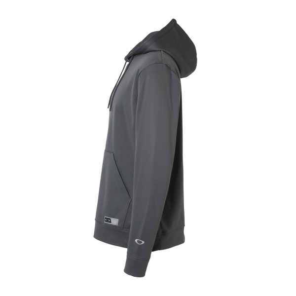 Oakley Men's Team Issue Hydrolix Hooded Sweatshirt, Forged Iron, Left Sleeve view