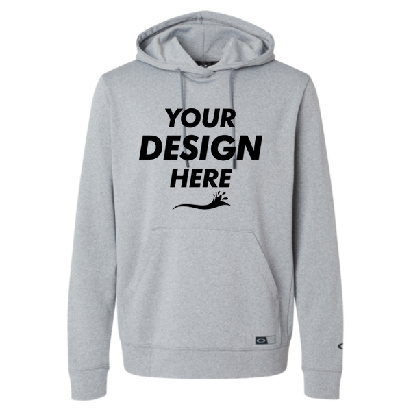 Oakley Men's Team Issue Hydrolix Hooded Sweatshirt, New Granite Heather, Front view, Mockup