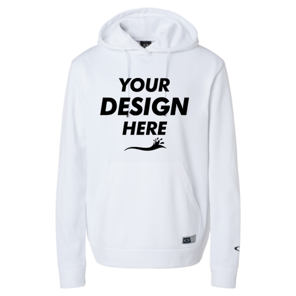 Oakley Men's Team Issue Hydrolix Hooded Sweatshirt, White, Front view, Mockup