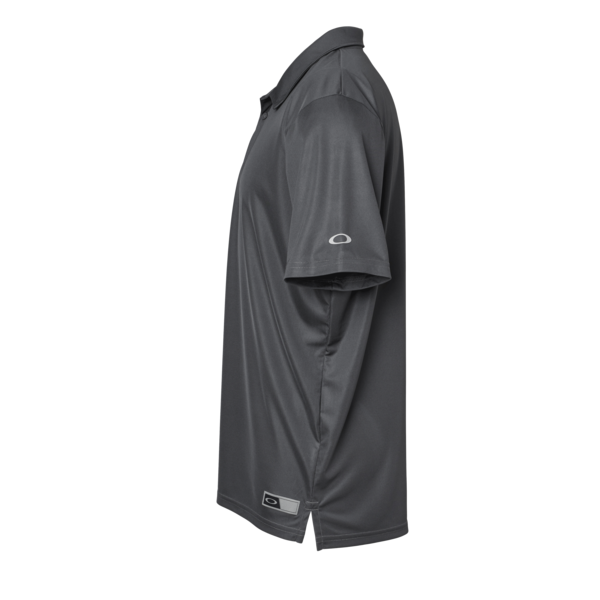 Oakley Men's Team Issue Hydrolix Polo, Forged Iron, Left Sleeve view
