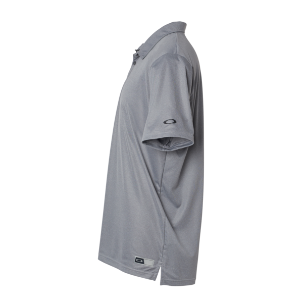 Oakley Men's Team Issue Hydrolix Polo, New Granite Heather, Left Sleeve view