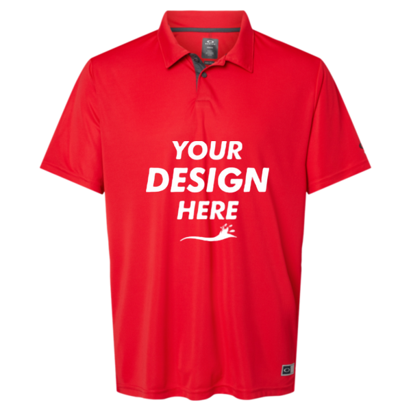 Oakley Men's Team Issue Hydrolix Polo, Team Red, Front view, Mockup