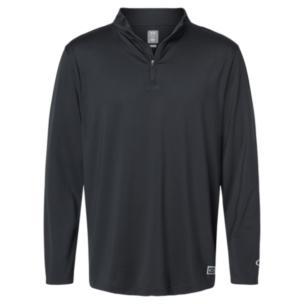 Oakley Men's Team Issue Podium Quarter-Zip Pullover, Blackout, Front view
