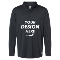 Oakley Men's Team Issue Podium Quarter-Zip Pullover, Blackout, Front view, Mockup