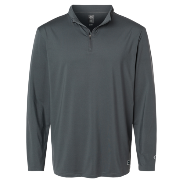 Oakley Men's Team Issue Podium Quarter-Zip Pullover, Forged Iron, Front view