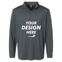Oakley Men's Team Issue Podium Quarter-Zip Pullover, Forged Iron, Front view, Mockup