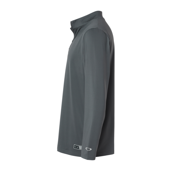 Oakley Men's Team Issue Podium Quarter-Zip Pullover, Forged Iron, Left Sleeve view