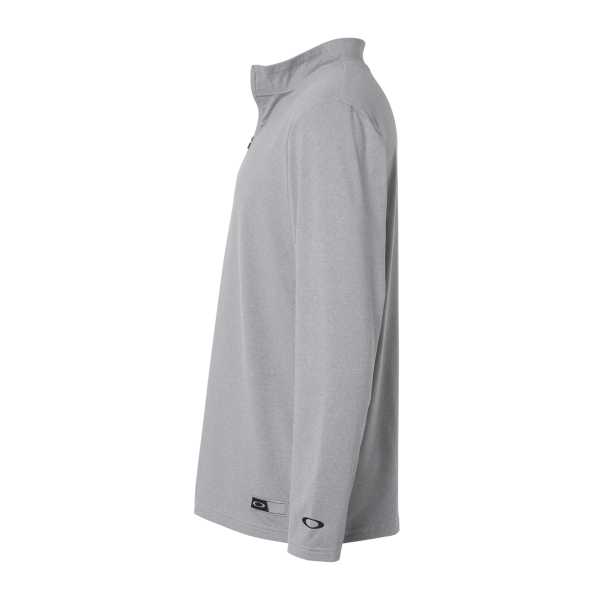 Oakley Men's Team Issue Podium Quarter-Zip Pullover, New Granite Heather, Left Sleeve view