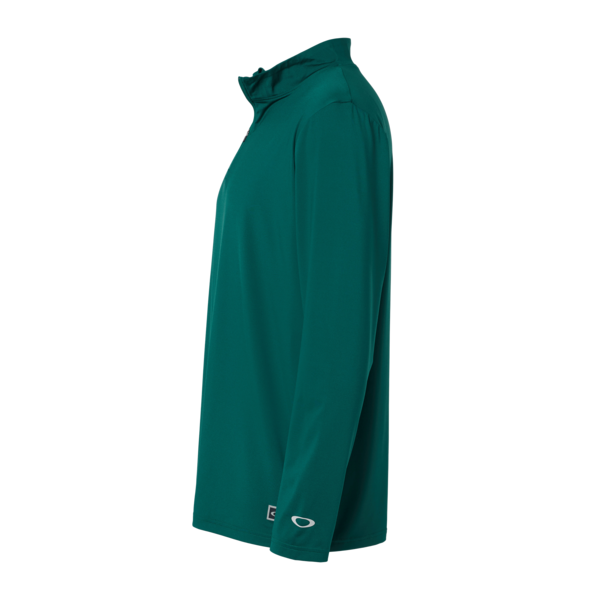 Oakley Men's Team Issue Podium Quarter-Zip Pullover, Team Fir, Left Sleeve view