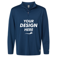 Oakley Men's Team Issue Podium Quarter-Zip Pullover, Team Navy, Front view, Mockup