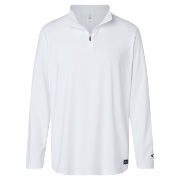 Oakley Men's Team Issue Podium Quarter-Zip Pullover, White, Front view