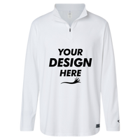 Oakley Men's Team Issue Podium Quarter-Zip Pullover, White, Front view, Mockup