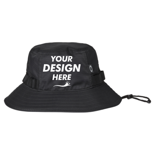 Oakley Team Issue Bucket Hat, Blackout, Front view, Mockup