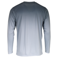 Paragon Unisex Barbados Performance Pin Dot Long Sleeve T-Shirt, Black / Light Charcoal, Back view