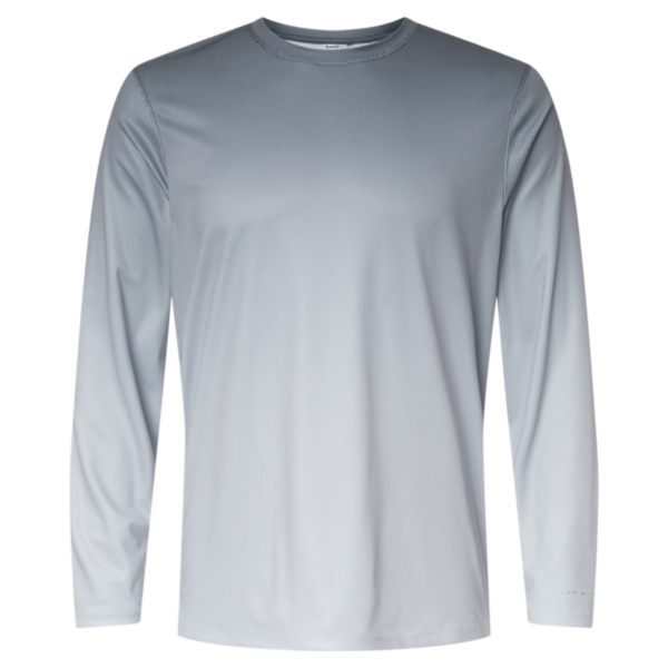 Paragon Unisex Barbados Performance Pin Dot Long Sleeve T-Shirt, Black / Light Charcoal, Front view
