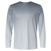 Paragon Unisex Barbados Performance Pin Dot Long Sleeve T-Shirt, Black / Light Charcoal, Front view