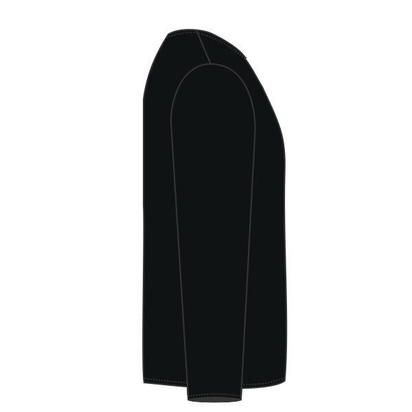 Paragon Unisex Barbados Performance Pin Dot Long Sleeve T-Shirt, Black / Light Charcoal, Right Sleeve view