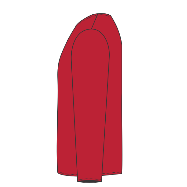 Paragon Unisex Barbados Performance Pin Dot Long Sleeve T-Shirt, Red / Light Orange, Left Sleeve view