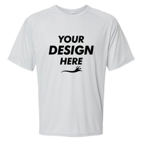 Paragon Unisex Islander Performance T-Shirt, Aluminum, Front view, Mockup