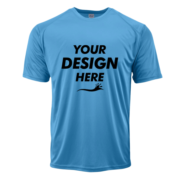 Paragon Unisex Islander Performance T-Shirt, Bimini Blue, Front view, Mockup