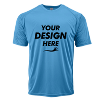 Paragon Unisex Islander Performance T-Shirt, Bimini Blue, Front view, Mockup