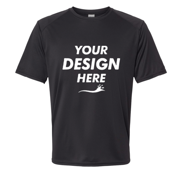 Paragon Unisex Islander Performance T-Shirt, Black, Front view, Mockup