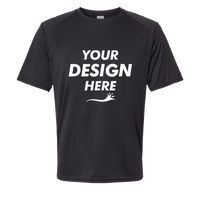 Paragon Unisex Islander Performance T-Shirt, Black, Front view, Mockup