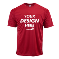 Paragon Unisex Islander Performance T-Shirt, Cardinal, Front view, Mockup