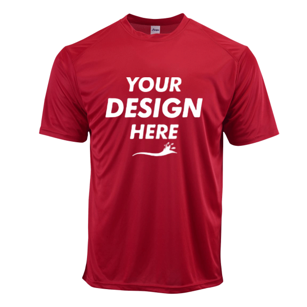 Paragon Unisex Islander Performance T-Shirt, Cardinal, Front view, Mockup