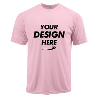 Paragon Unisex Islander Performance T-Shirt, Charity Pink, Front view, Mockup