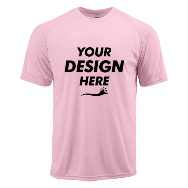 Paragon Unisex Islander Performance T-Shirt, Charity Pink, Front view, Mockup