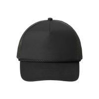 Port Authority 5 Panel Snapback Cap, Black, Front view