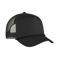 Port Authority 5 Panel Snapback Cap, Black, Right Side view