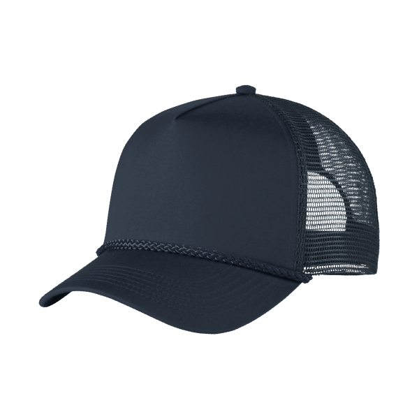 Port Authority 5 Panel Snapback Cap, Navy, Left Side view