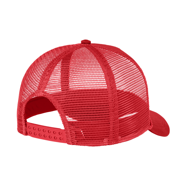 Port Authority 5 Panel Snapback Cap, Red, Back view
