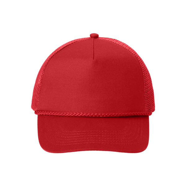 Port Authority 5 Panel Snapback Cap, Red, Front view