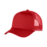 Port Authority 5 Panel Snapback Cap, Red, Left Side view